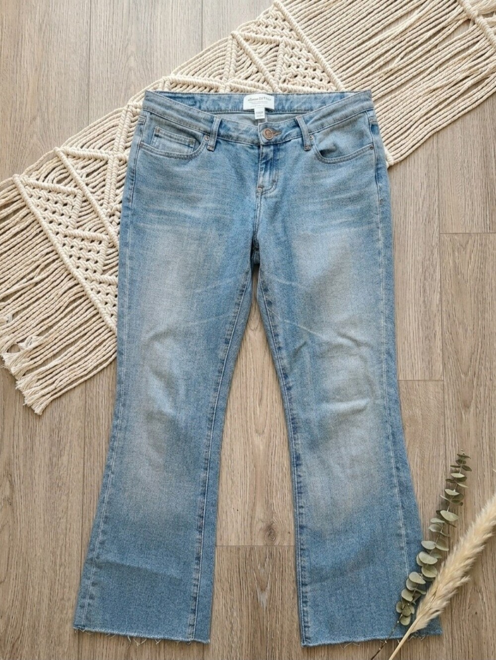 Abercrombie & Fitch 100% Cotton Light Wash Bootcut Jeans 4R Raw Hem  Vintage
